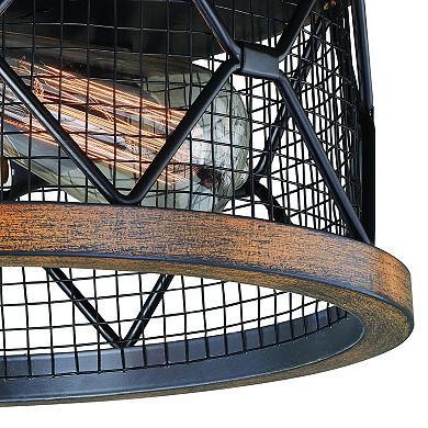 Bremerton 13-in W Bronze Industrial Cage Drum Flush Mount Ceiling Light