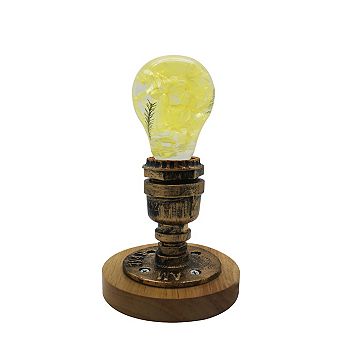 EP LIGHT 6.3" Yellow Hydrangea Vintage Lamp
