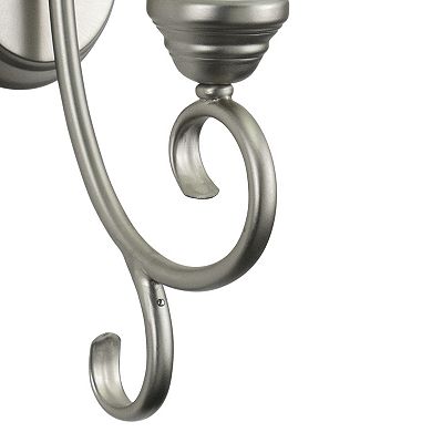 Bella Brushed Nickel Bathroom Vanity Wall Light Fixture with Scalloped Shade