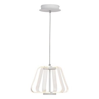 Ridgeway 1 Light White Integrated LED Contemporary Cage Pendant Light