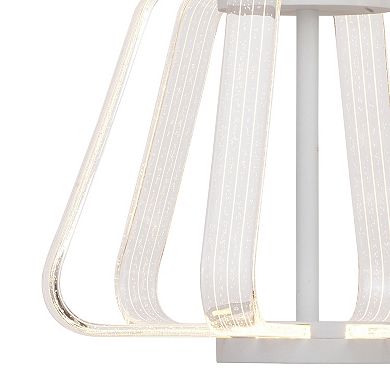 Ridgeway 1 Light White Integrated LED Contemporary Cage Pendant Light