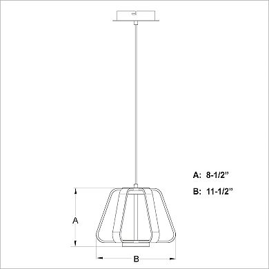 Ridgeway 1 Light White Integrated LED Contemporary Cage Pendant Light