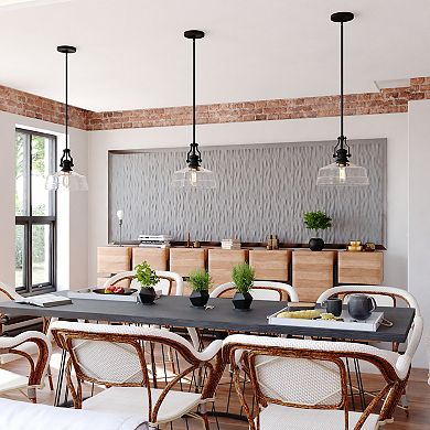 Beloit Farmhouse Kitchen Island 12-in. W Mini Pendant Ceiling Light Fixture Clear Glass