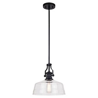 Beloit Farmhouse Kitchen Island 12 in W Mini Pendant Ceiling Light Fixture Clear Glass