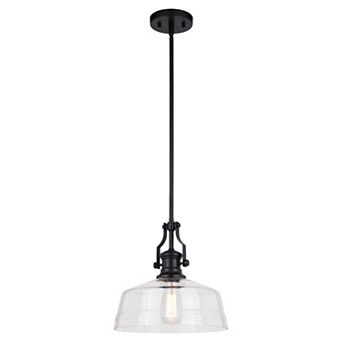 Beloit Farmhouse Kitchen Island 12 in W Mini Pendant Ceiling Light Fixture Clear Glass