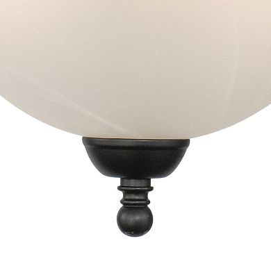 Babylon 14-in W Bronze Semi Flush Mount Ceiling Light White Glass