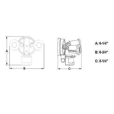 White Motion Sensor Dusk to Dawn Outdoor Security Flood Light - 2 Adjustable Light Heads - 4 Modes