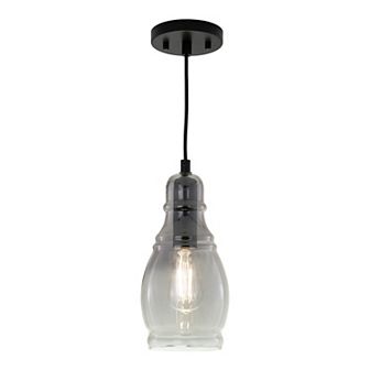 Millie Matte Black Mini Pendant Ceiling Light Smoke Gray Glass
