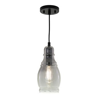 Millie Matte Black Mini Pendant Ceiling Light Smoke Gray Glass