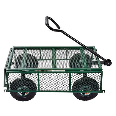 Juggernaut Carts GW3418-GR Steel Outdoor Utility Garden Wagon, Green Finish