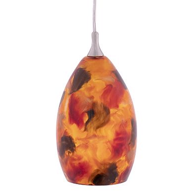Milano Satin Nickel Mini Pendant Ceiling Light Fixture with Art Glass