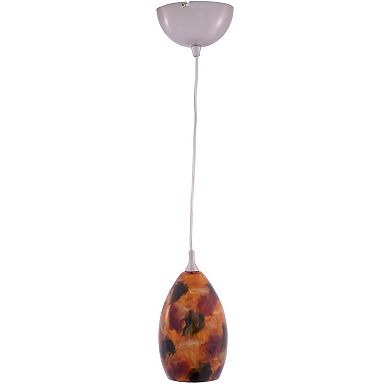 Milano Satin Nickel Mini Pendant Ceiling Light Fixture with Art Glass