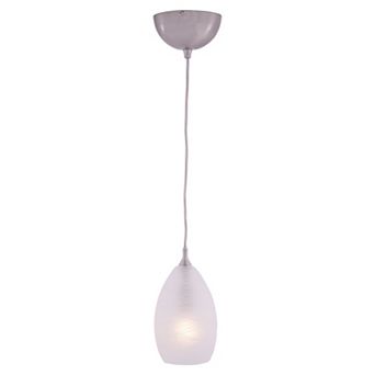 Milano Satin Nickel Mini Pendant Ceiling Light Fixture with Art Glass