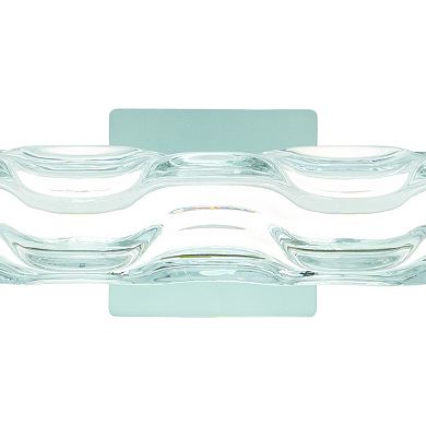 Marseille 24 in. LED Bath Bar Bathroom Vanity Light Fixture Clear Wave Glass