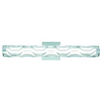 Marseille 24 in LED Bath Bar Bathroom Vanity Light Fixture Clear Wave Glass