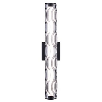 Marseille 24 in LED Bath Bar Bathroom Vanity Light Fixture Clear Wave Glass