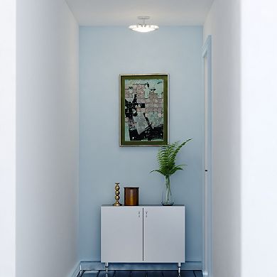 Clara 12.25-in W Integrated LED Satin Nickel Crystal Glam Semi Flush Mount Ceiling Light