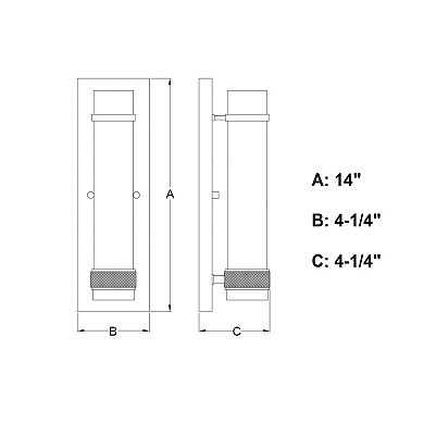 Bari 1 Light Contemporary Flush Wall Sconce with Clear Cylinder Glass