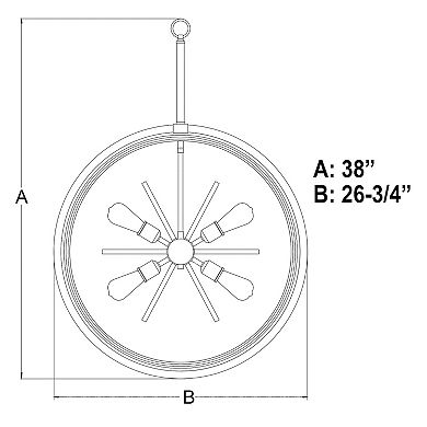 Estelle 26.75-in Mid Century Modern 6 Light Globe Sputnik Hanging Ceiling Pendant Chandelier