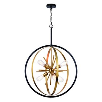 Estelle 26.75 in Mid Century Modern 6 Light Globe Sputnik Hanging Ceiling Pendant Chandelier