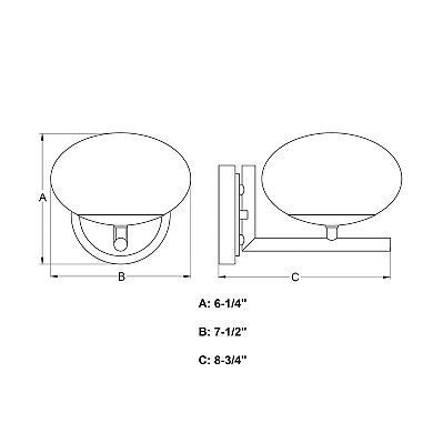 Sloane LED Gold Satin Brass Mid-Century Modern Wall Sconce Light Fixture with White Glass Globe