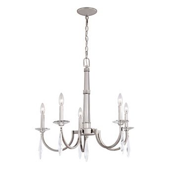 Hoyne 5 Light Crystal and Polished Nickel Candle Chandelier
