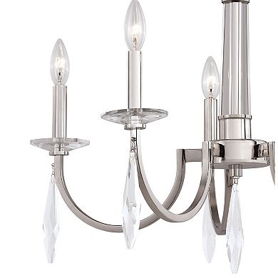 Hoyne 5 Light Crystal and Polished Nickel Candle Chandelier