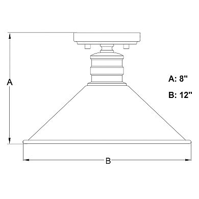 Akron 12-in W Bronze Metal Industrial MCM Cone Semi Flush Mount Ceiling Light