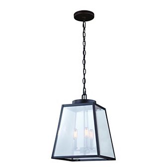 Grant 3 Light Bronze Farmhouse Lantern Pendant Clear Glass