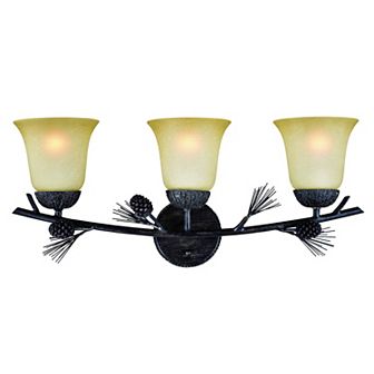 Sierra Bronze Rustic Pinecone Bathroom Vanity Wall Light Fixture