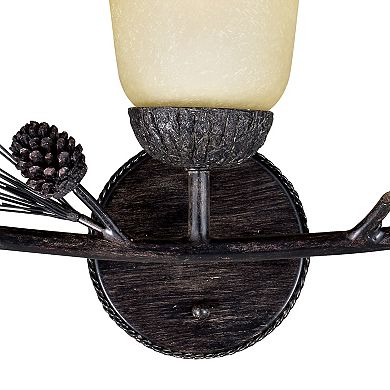 Sierra Bronze Rustic Pinecone Bathroom Vanity Wall Light Fixture