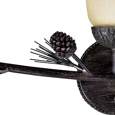 Sierra Bronze Rustic Pinecone Bathroom Vanity Wall Light Fixture