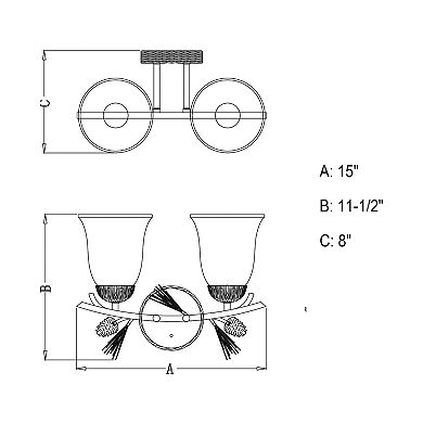 Sierra Bronze Rustic Pinecone Bathroom Vanity Wall Light Fixture