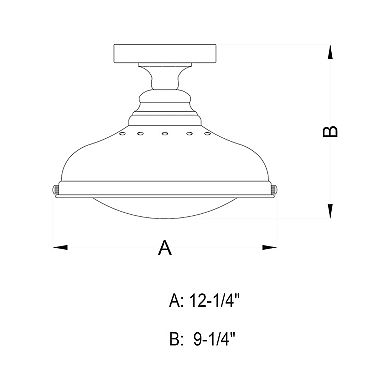 Keenan 12.25-in W Bronze Farmhouse Barn Dome Semi Flush Mount Ceiling Light