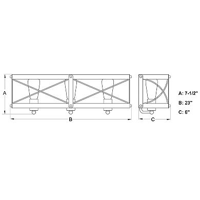 Dale 3 Light Gray Farmhouse Bathroom Vanity Fixture