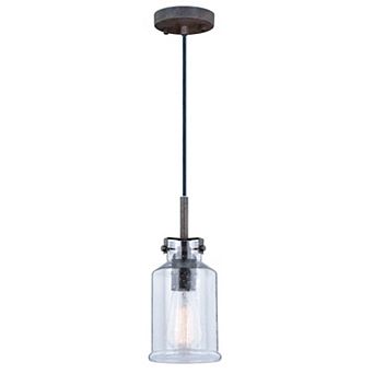 Milone Bronze Rustic Jar Mini Pendant Ceiling Light Clear Glass