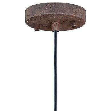 Milone Bronze Rustic Jar Mini Pendant Ceiling Light Clear Glass