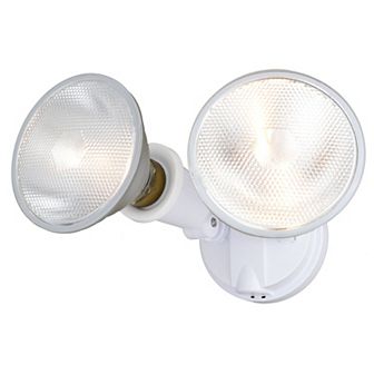 Black 2 Light Outdoor Security Flood Light with Adjustable Heads - Switch Controlled