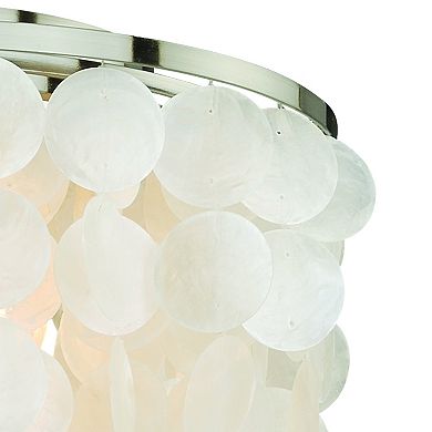 Elsa 16-in W Modern Coastal Glam Flush Mount Ceiling Light Fixture with Capiz Shells