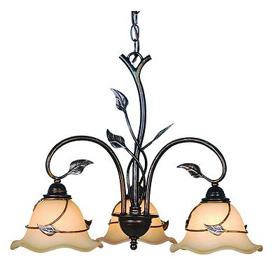 Vine Dark Oil Shale Rustic Chandelier Light Fixture