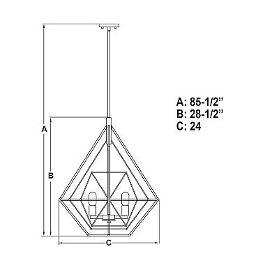 Bartlett 4L Bronze and Nickel Geometric Industrial Pendant Cage Light