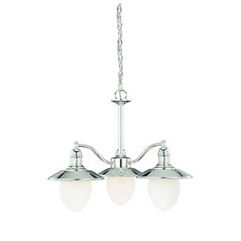 Marina Bay Nickel Coastal Chandelier Light Fixture White Glass