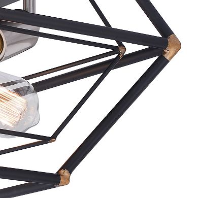 Bartlett 18-in W Bronze Industrial Cage Flush Mount Ceiling Light Fixture