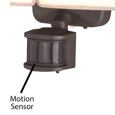 Merill White Integrated LED Motion Sensor Dusk to Dawn Outdoor Security Flood Light