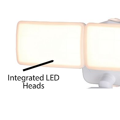 Merill White Integrated LED Motion Sensor Dusk to Dawn Outdoor Security Flood Light