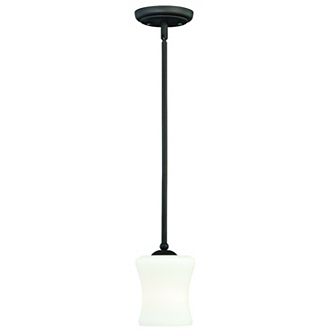 Poirot Bronze Mini Pendant Ceiling Light White Glass