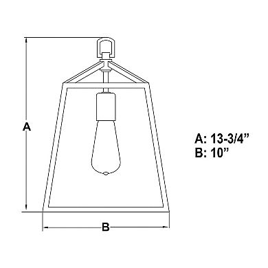 Hayes Black Farmhouse Cage Pendant Lantern Ceiling Light Fixture