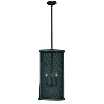 Wicker Park 3 Light Black Industrial Candle Cylinder Pendant