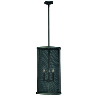 Wicker Park 3 Light Black Industrial Candle Cylinder Pendant