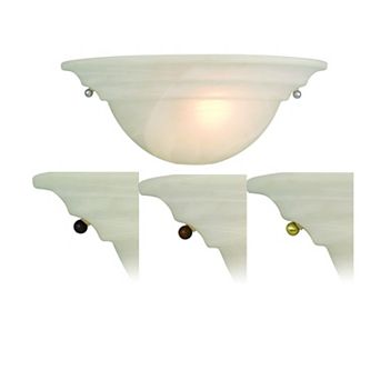 Babylon Brass Nickel Bronze Half Moon Wall Sconce White Glass